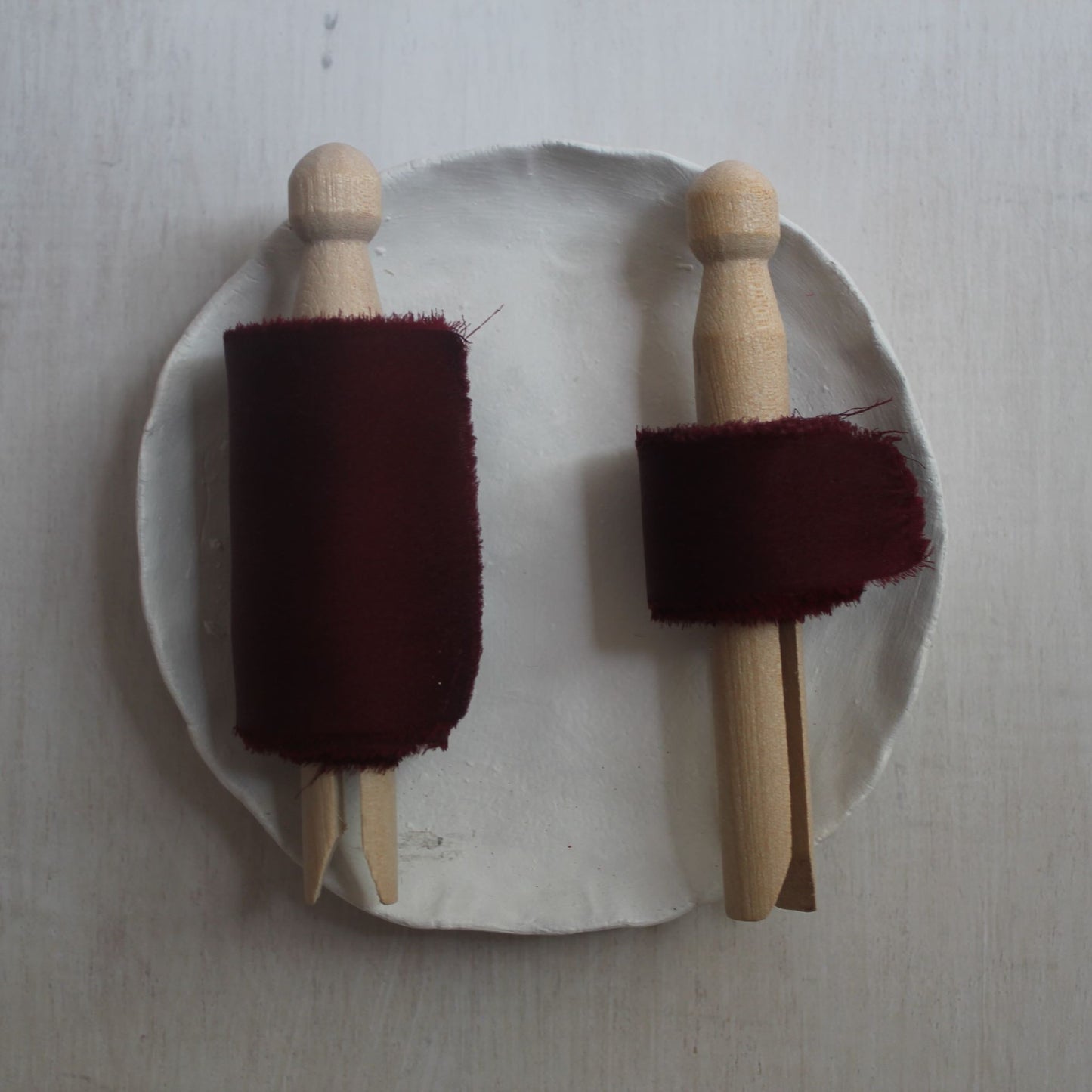 BURGUNDY Silk Charmeuse Ribbon Hand Torn