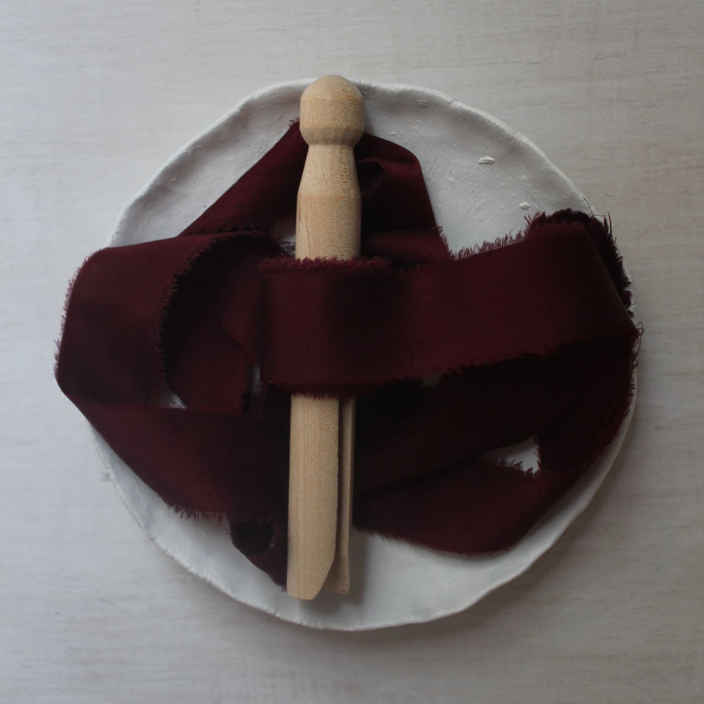BURGUNDY Silk Charmeuse Ribbon Hand Torn