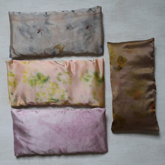 Naturally Dyed Silk Eye Pillow - Lavender and Flax