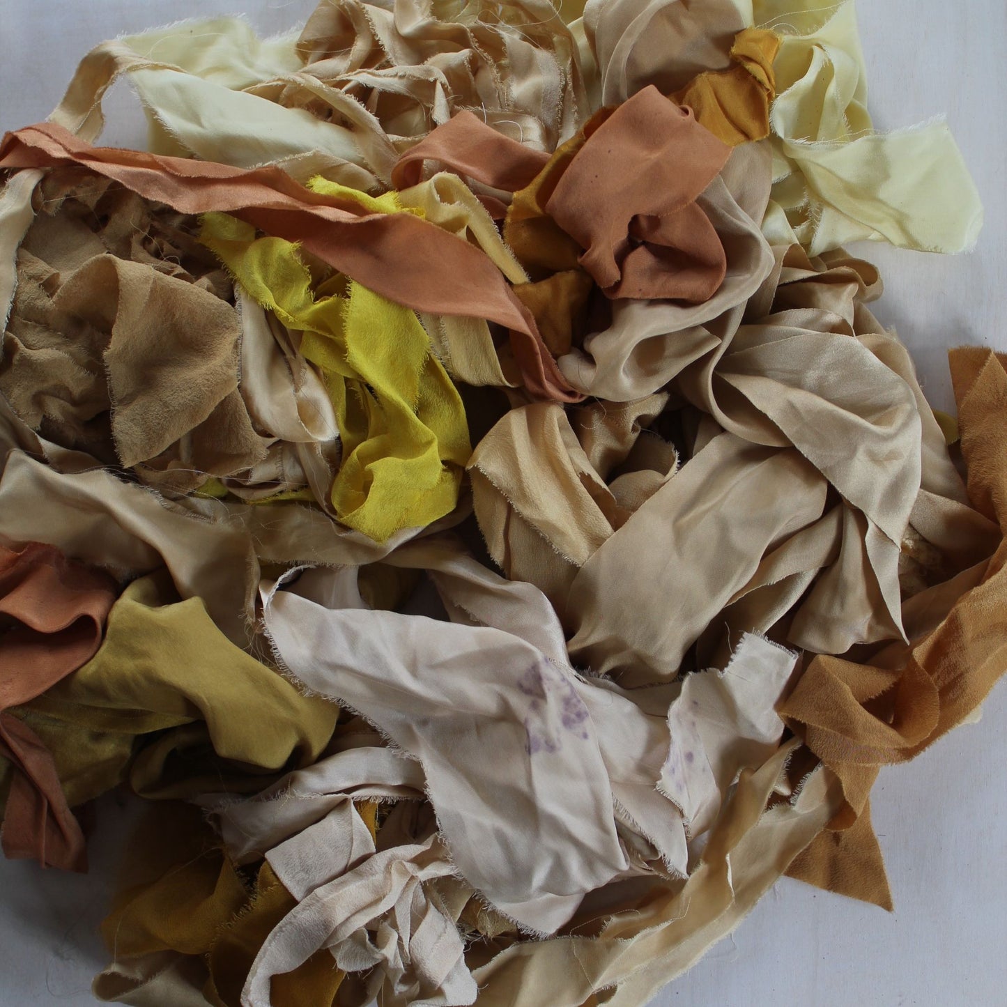 YELLOW and IVORY Silk Ribbon - Seconds bundle