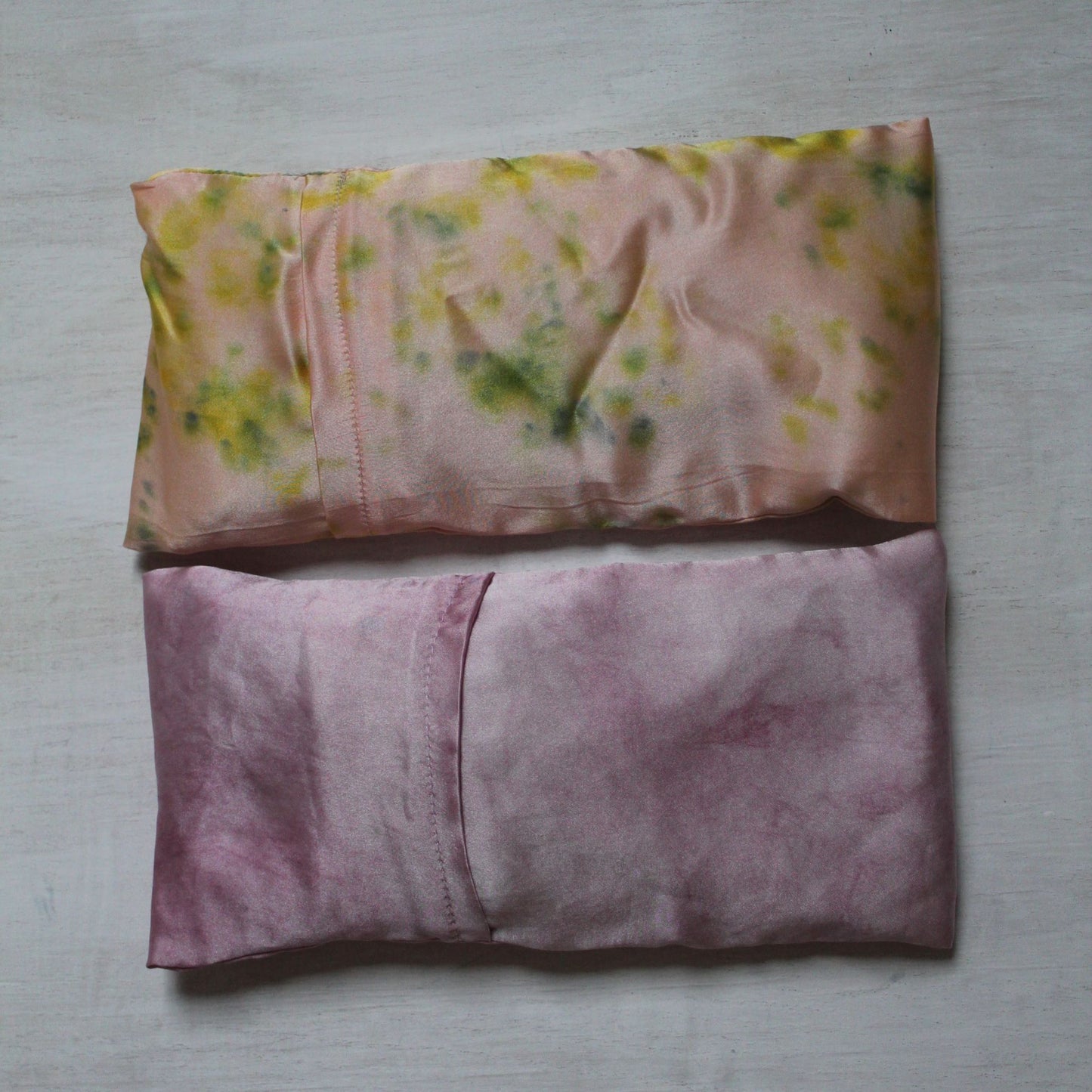 Naturally Dyed Silk Eye Pillow - Lavender and Flax