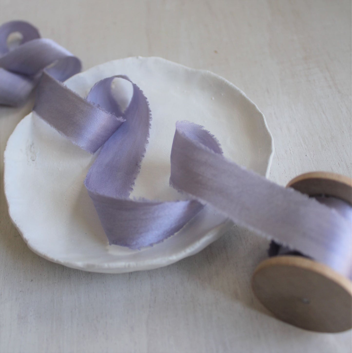 LAVENDER Silk Charmeuse Ribbon Bias Cut
