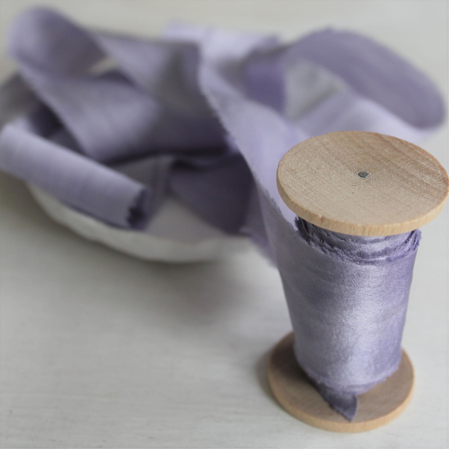 LAVENDER Silk Charmeuse Ribbon Bias Cut