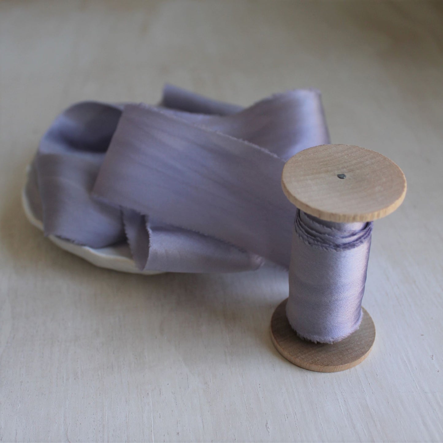 LAVENDER Silk Charmeuse Ribbon Bias Cut