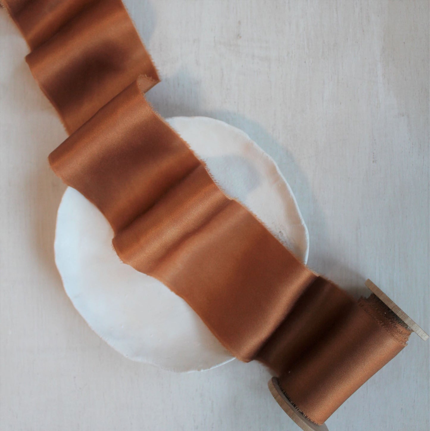 TERRA COTTA Silk Charmeuse Ribbon Hand Torn