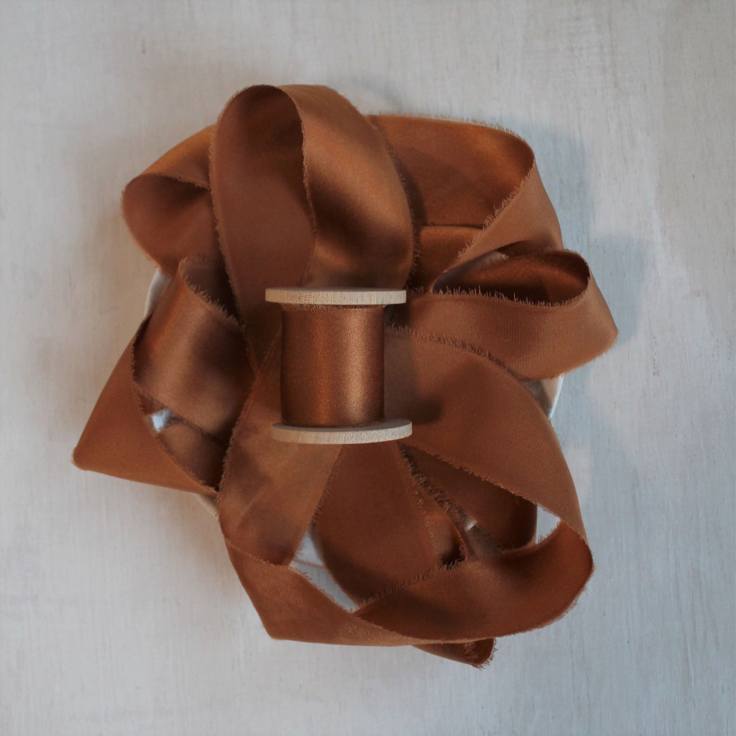 TERRA COTTA Silk Charmeuse Ribbon Hand Torn