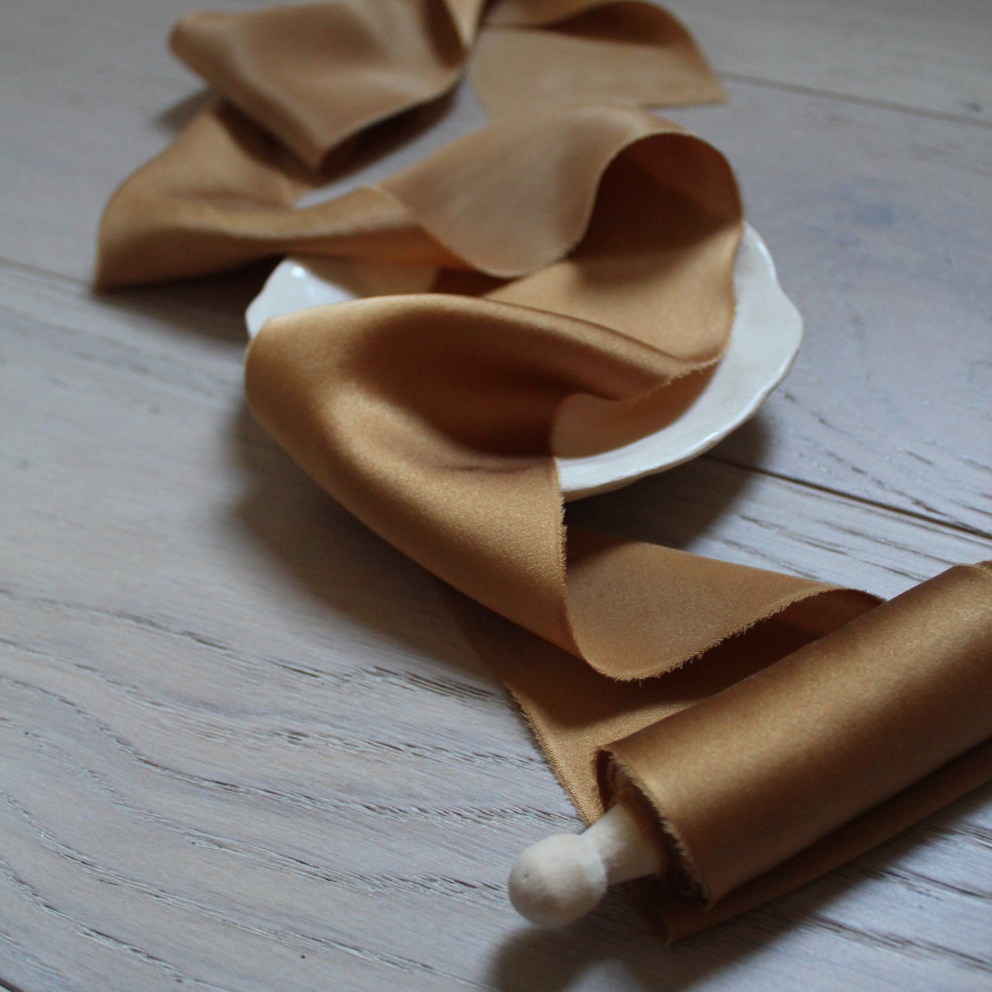 TERRA COTTA Silk Charmeuse Ribbon Hand Torn