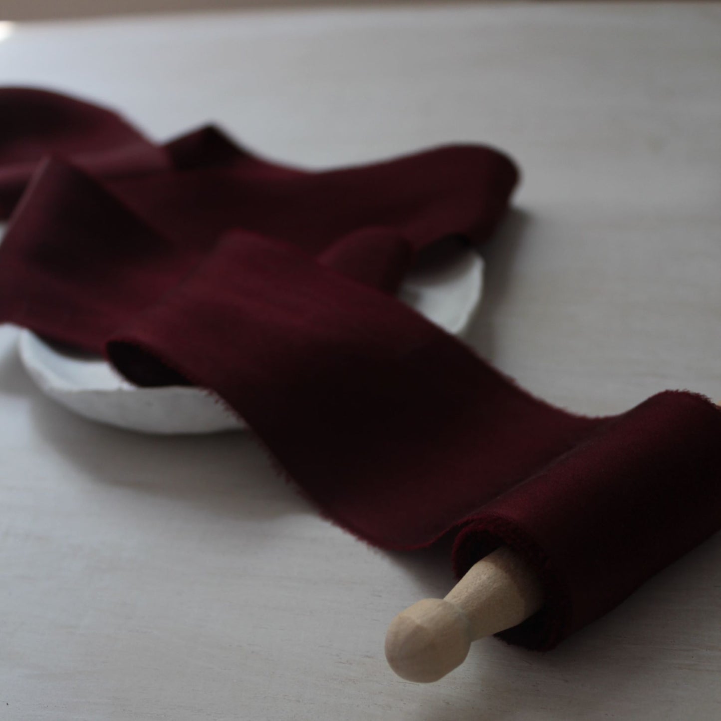 BURGUNDY Silk Charmeuse Ribbon Hand Torn