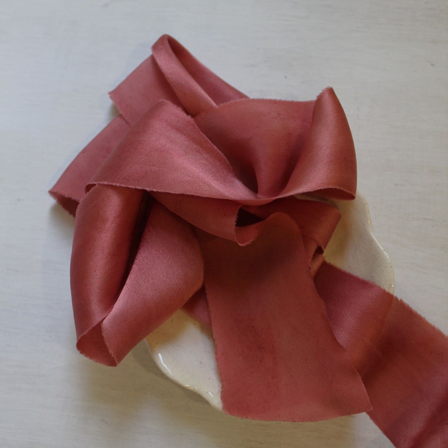Dusty RED Silk Charmeuse Ribbon Bias Cut LIMITED