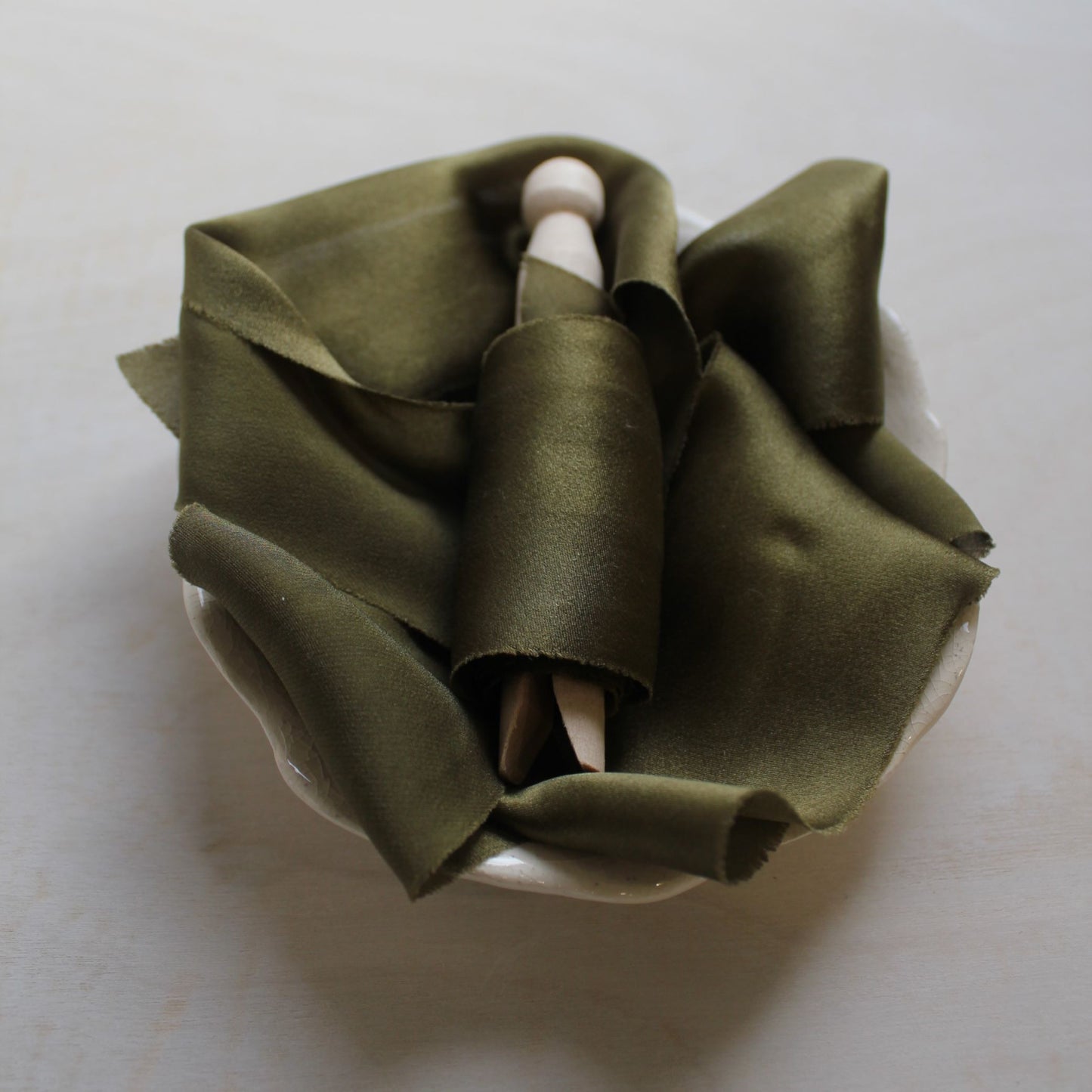 MOSS  Silk Charmeuse Ribbon Bias Cut