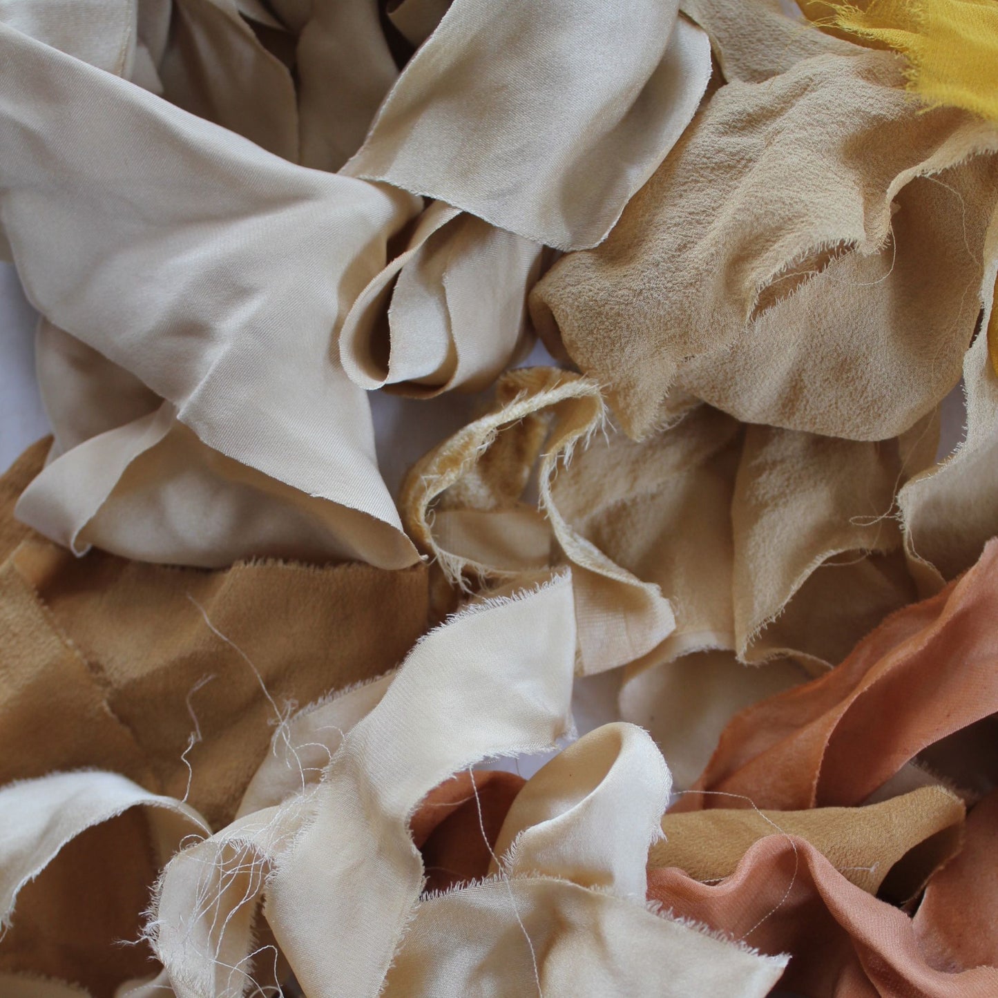 YELLOW and IVORY Silk Ribbon - Seconds bundle