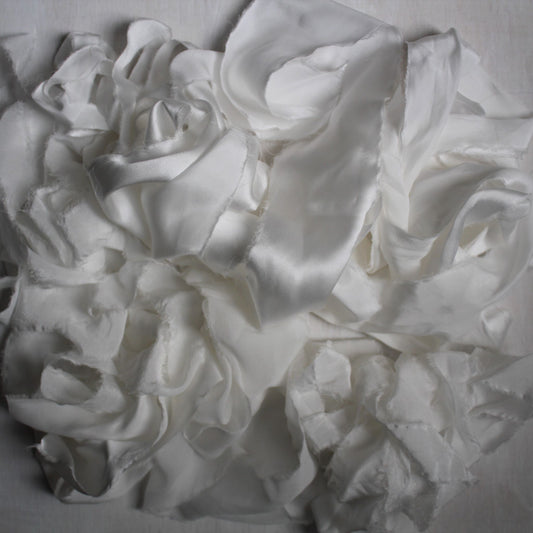 WHITE Silk Ribbon - Seconds bundle