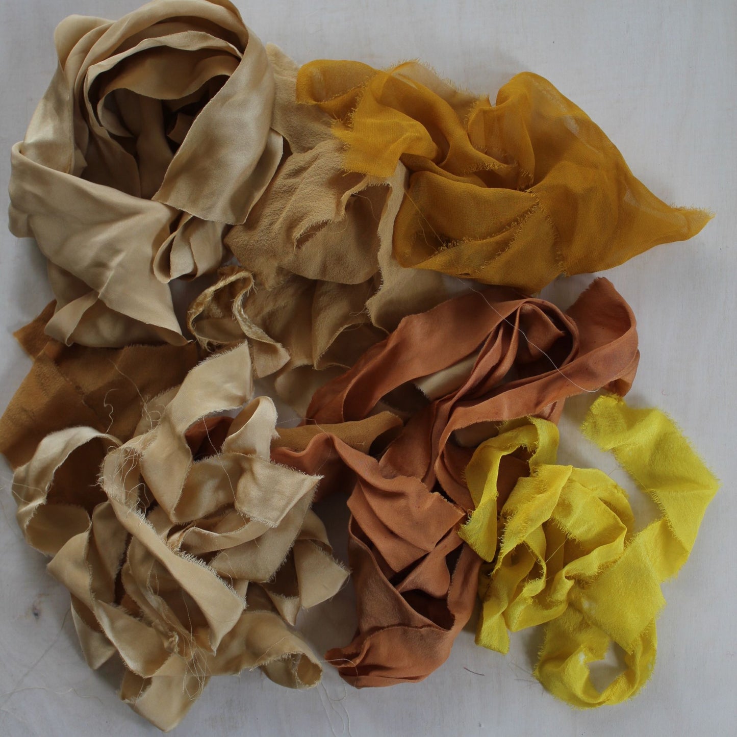 YELLOW and IVORY Silk Ribbon - Seconds bundle