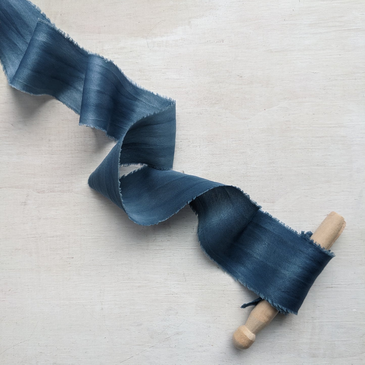 BLUE Silk Charmeuse Ribbon Bias Cut