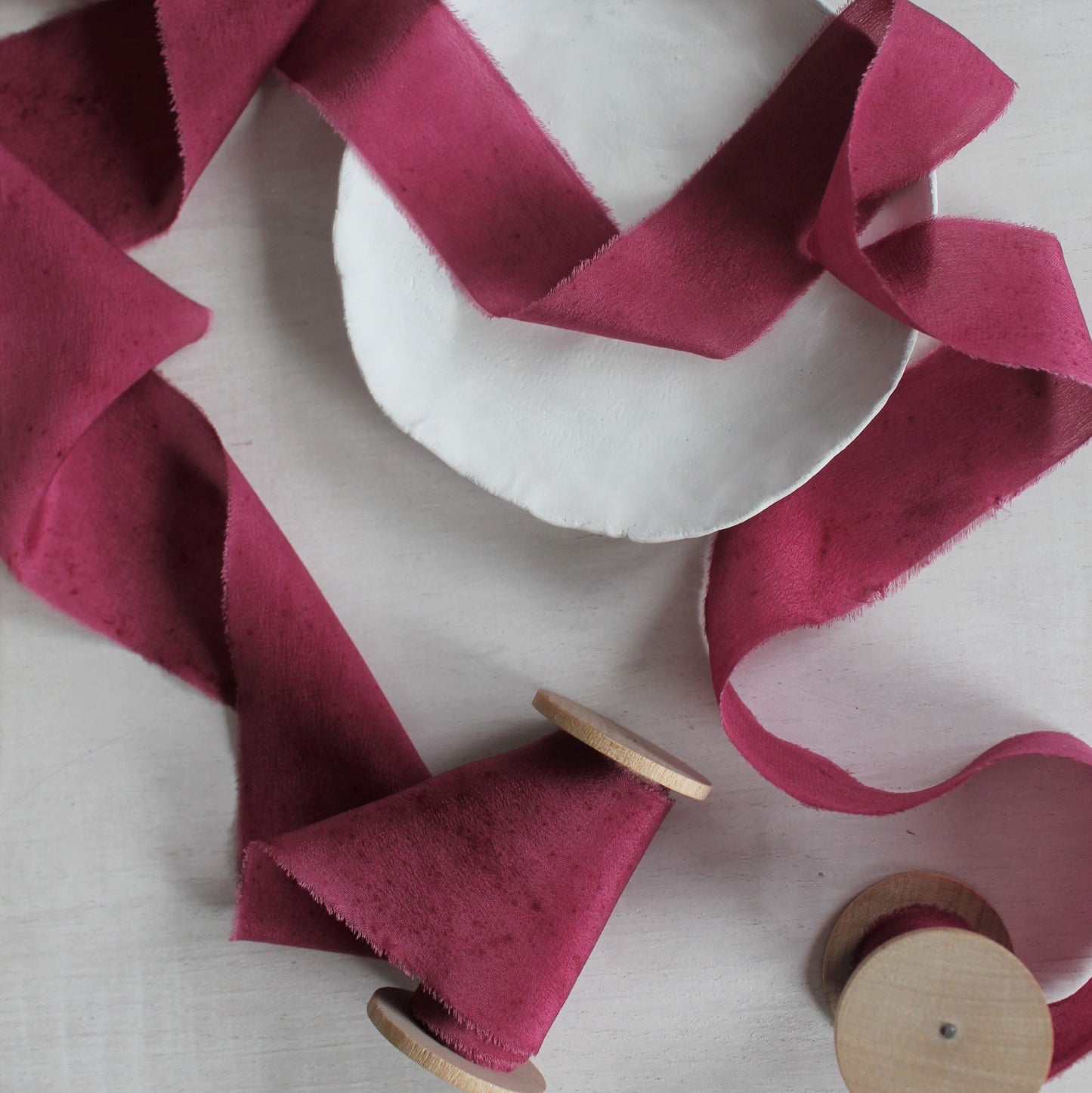 BERRY Silk Crepe de Chine Ribbon Hand Torn