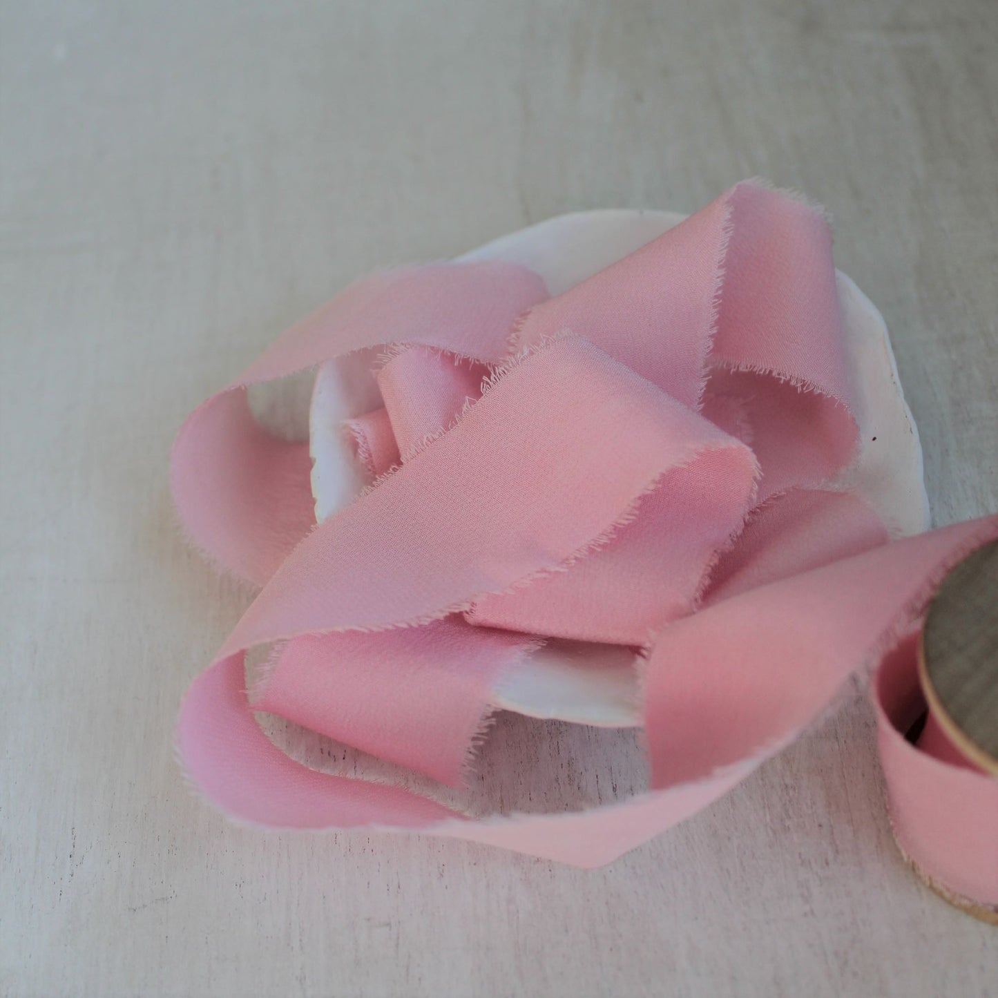 IRIDESCENT PURPLE Silk Crepe de Chine Ribbon Hand Torn