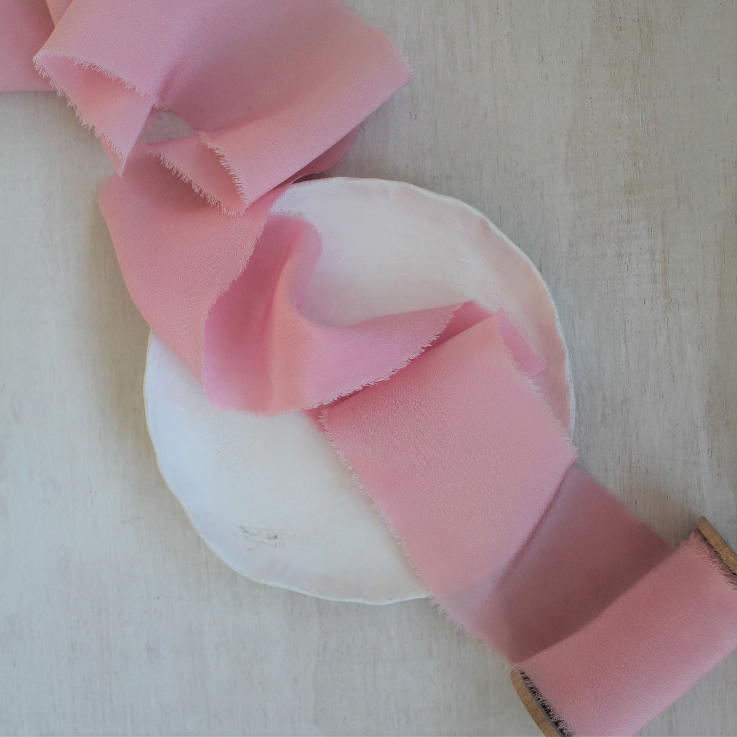 IRIDESCENT PURPLE Silk Crepe de Chine Ribbon Hand Torn