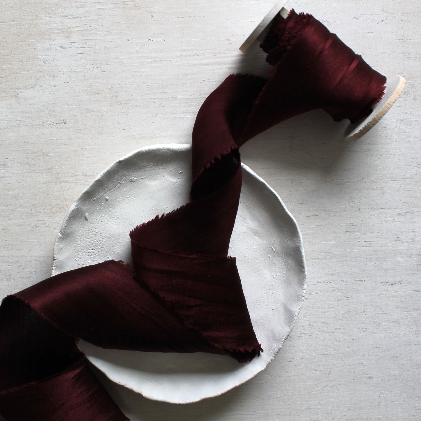 BURGUNDY  Silk Charmeuse Ribbon Bias Cut