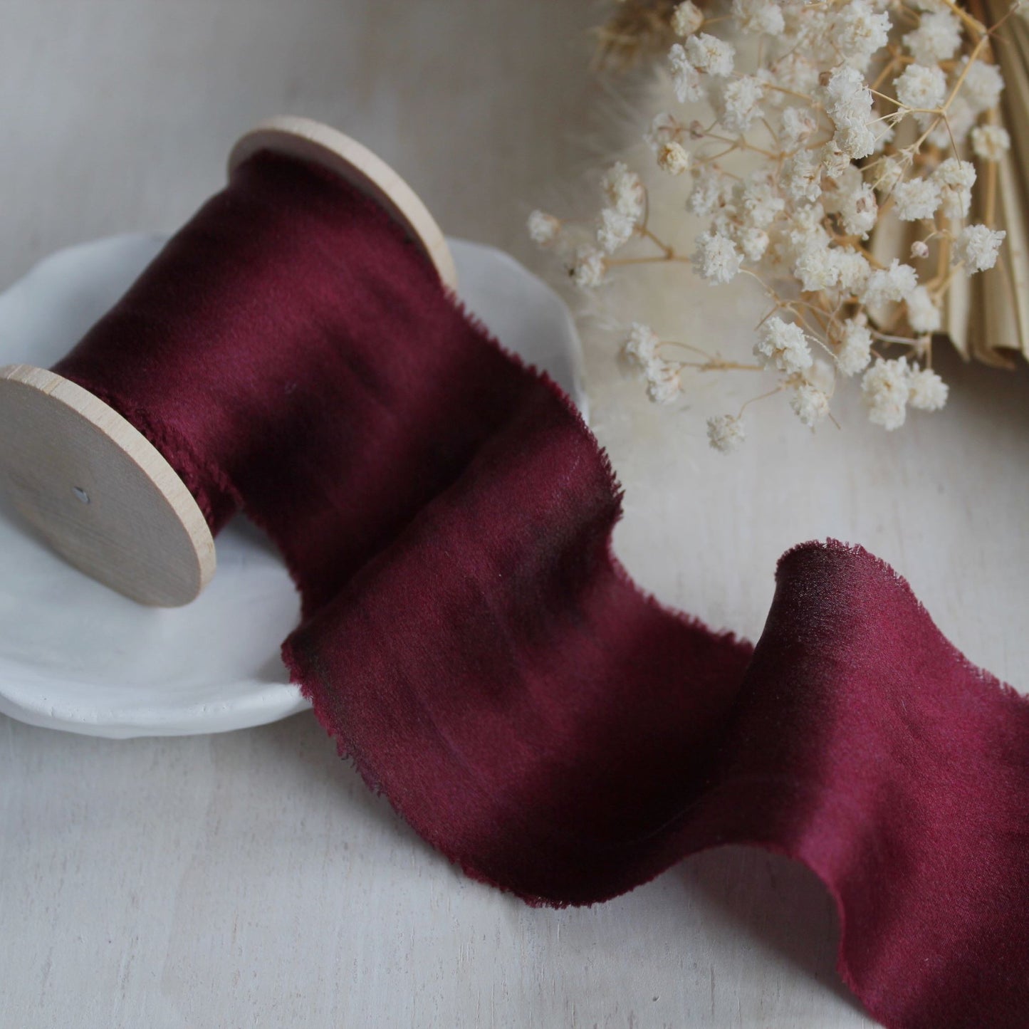 BURGUNDY  Silk Charmeuse Ribbon Bias Cut
