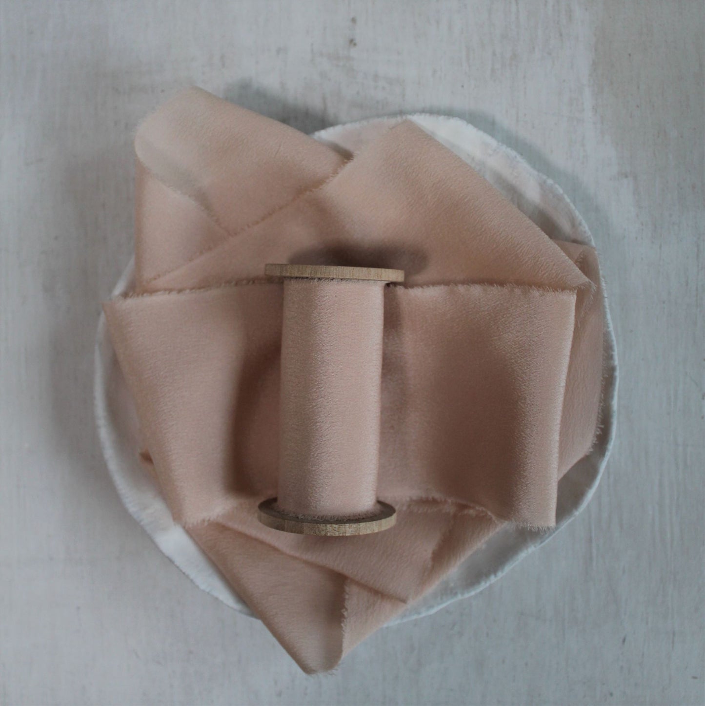 Touch of Pink Silk Crepe de Chine Ribbon Hand Torn