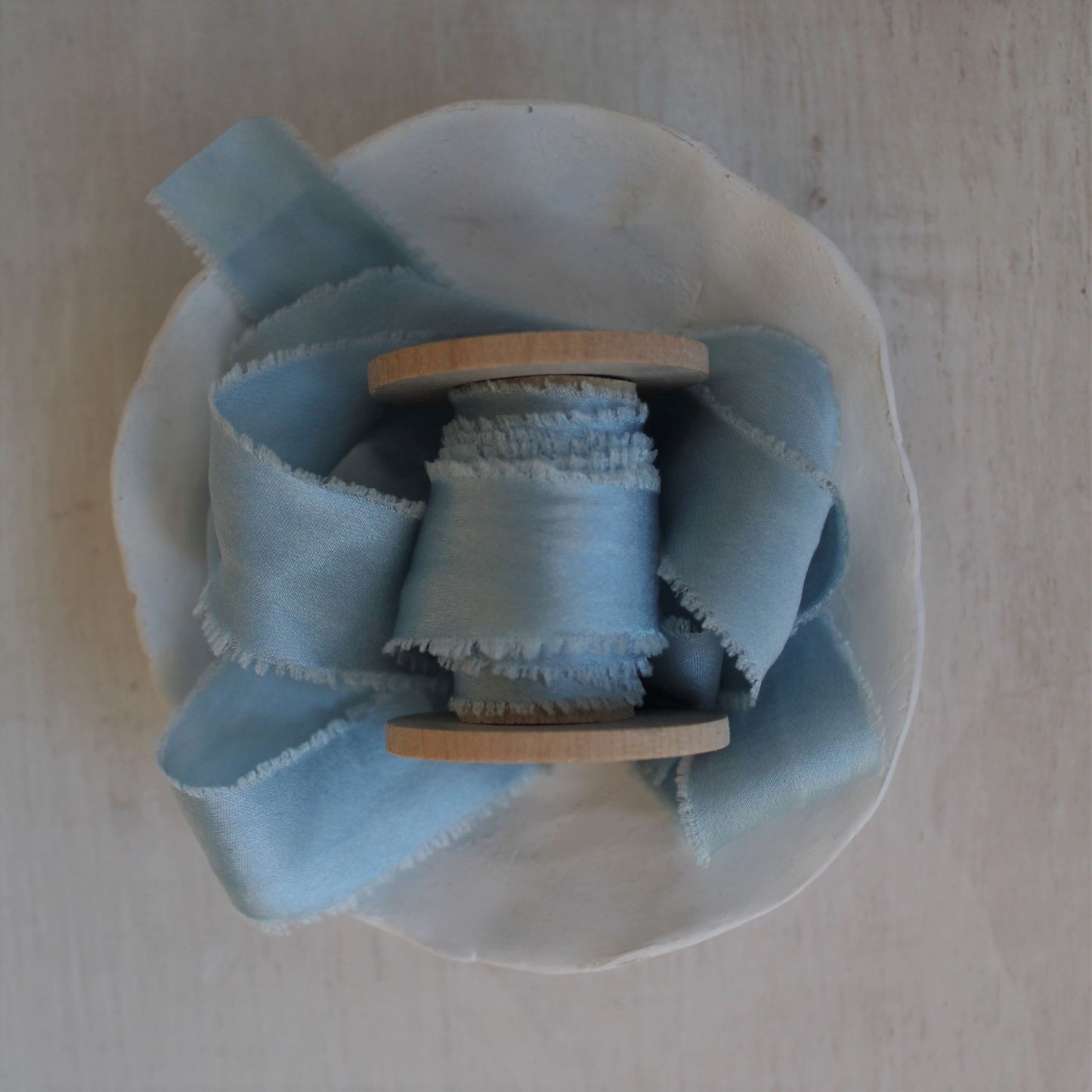 PALE BLUE Silk Charmeuse Ribbon Bias Cut