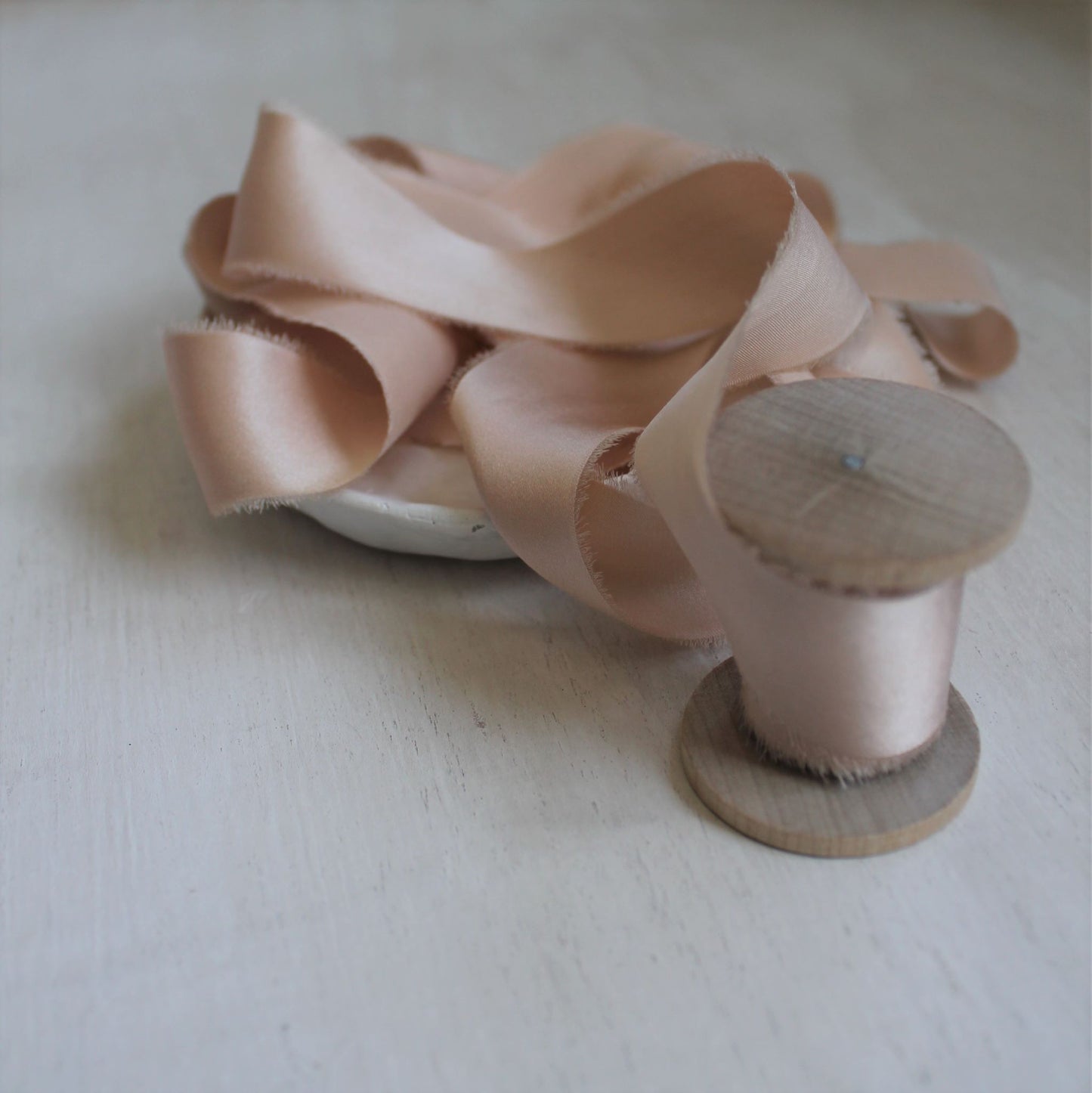 TOUCH OF PINK Silk Charmeuse Ribbon Hand Torn